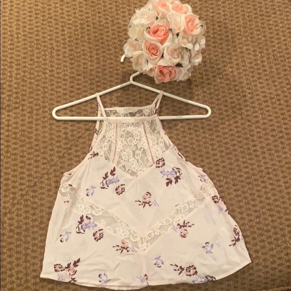 Elodie White Flower Top